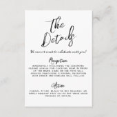 Einfache handgeschriebene Whimsical Wedding Detail Begleitkarte (Vorderseite)