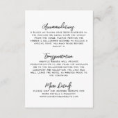 Einfache handgeschriebene Whimsical Wedding Detail Begleitkarte (Rückseite)