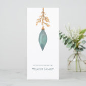 Einfache handgestrichene Wasserfarbe Türkis Weihna (Stehend Vorderseite)