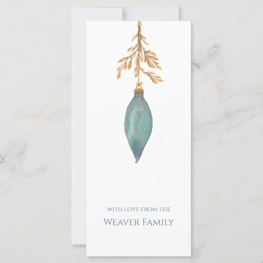 Einfache handgestrichene Wasserfarbe Türkis Weihna (Vorderseite)