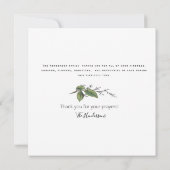 Einfache handGezeichnet Beerdigung aus Stahlfolien Dankeskarte (Rückseite)