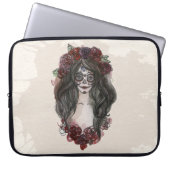 Einfache, handgezeichnet Dia de los Muertos Laptop Laptopschutzhülle (Vorderseite)