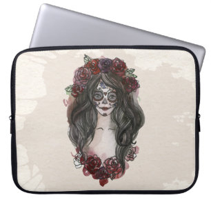 Einfache, handgezeichnet Dia de los Muertos Laptop Laptopschutzhülle