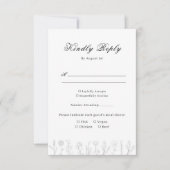 Einfache handgezeichnete Blume Foto Hochzeit RSVP Karte (Vorderseite)