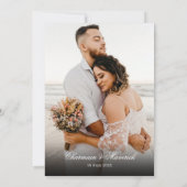 Einfache handgezeichnete Blume Foto QR Code Hochze Einladung (Rückseite)