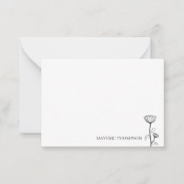 Einfache handgezeichnete Blume Mitteilungskarte