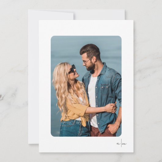 Einfache handgezeichnete Foto-Whimsikensehen Save The Date (Rückseite)