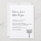 Einfache handgezeichnete Palme Tree Tropische Hoch Einladung (Vorderseite)