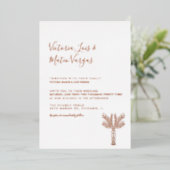 Einfache handgezeichnete Palme Tree Tropische Hoch Folieneinladung (Stehend vorne)