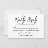 Einfache handgezeichnete, rauschige Whimsikhochzei RSVP Karte (Vorderseite)