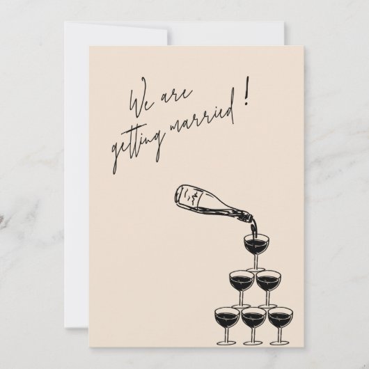 Einfache handgezeichnete Script-Hochzeit speichern Save The Date (Vorderseite)