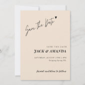 Einfache handgezeichnete Script-Hochzeit speichern Save The Date (Rückseite)