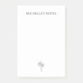 Einfache, handgezeichnete Tropenpalmen-Illustratio Post-it Klebezettel (Vorderseite)