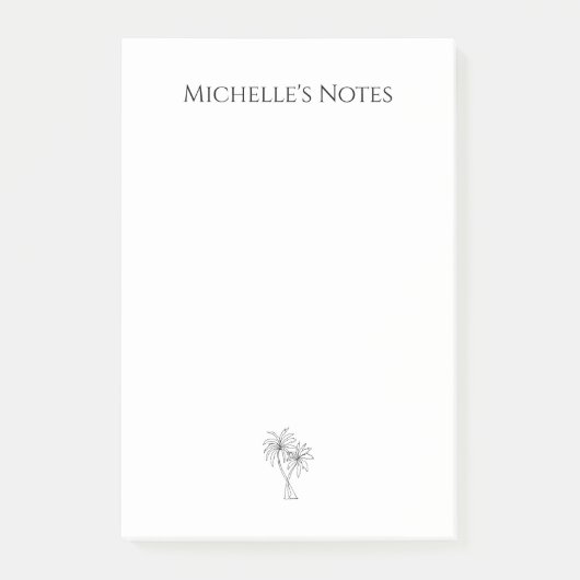 Einfache, handgezeichnete Tropenpalmen-Illustratio Post-it Klebezettel (Vorderseite)