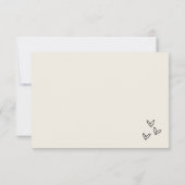 Einfache, handgezeichnete Vintage Whimsikensehen RSVP Karte (Rückseite)