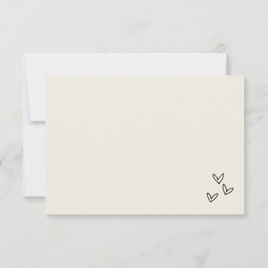 Einfache, handgezeichnete Vintage Whimsikensehen RSVP Karte (Rückseite)