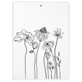Einfache handgezeichnete Wildblumen für die benutz Klemmbrett (Rückseite)