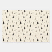 Einfache handgezogene Creme Pine Tree Geschenkpapier Set (Vorderseite 3)