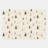 Einfache handgezogene Creme Pine Tree Geschenkpapier Set (Vorderseite)