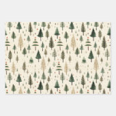 Einfache handgezogene Creme Pine Tree Geschenkpapier Set (Vorderseite)