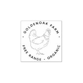 Einfache, handgezogene, Personalisierte Hühnereifa Gummistempel (Prägung)