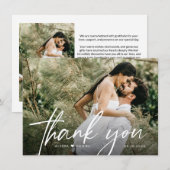 Einfache Handhabung Minimale Hochzeit Foto Herz Dankeskarte (Vorne/Hinten)