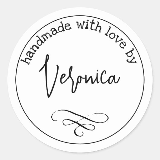 Einfache Handhabung mit Liebe nach Vornamen Runder Aufkleber (Vorderseite)