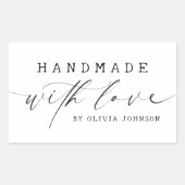 Einfache Handhabung mit Liebe Script Business Rechteckiger Aufkleber (Vorderseite)