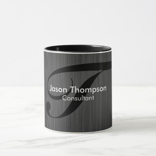 Einfache handliche Monogramm-Imitate Tasse (Zentrum)