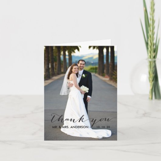 Einfache Handschrift Hochzeit Dankeschön Karte (Vorderseite)