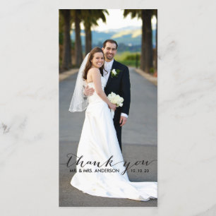 Einfache Handschrift Hochzeit Vielen Dank Fotokart Dankeskarte