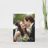 Einfache Handschrift | Hochzeitsstift Foto Dankesc Dankeskarte (Vorderseite)