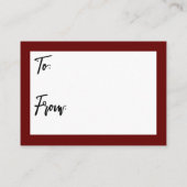 Einfache Handschrift ohne Wrap-Dusche Burgund Begleitkarte (Rückseite)