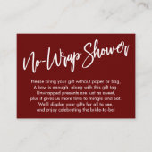 Einfache Handschrift ohne Wrap-Dusche Burgund Begleitkarte (Vorderseite)