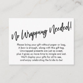 Einfache Handschrift ohne Wrapping erforderlich! Begleitkarte