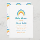 Einfache Handschrift Script Rainbow Baby Dusche Einladung (Vorne/Hinten)