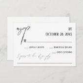 Einfache Handschrift Song Anfrage Hochzeit Weiß RSVP Karte (Vorne/Hinten)