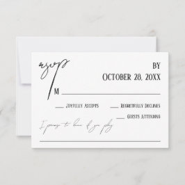 Einfache Handschrift Song Anfrage Hochzeit Weiß RSVP Karte