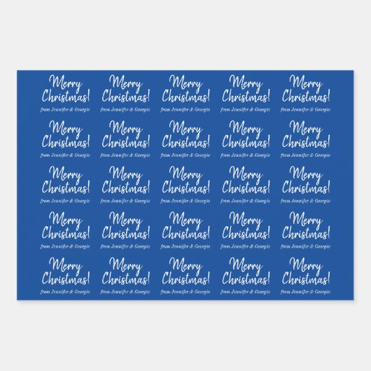 Einfache Handschrift Stil "Frohe Weihnachten!", Na Geschenkpapier Set (Vorderseite 3)