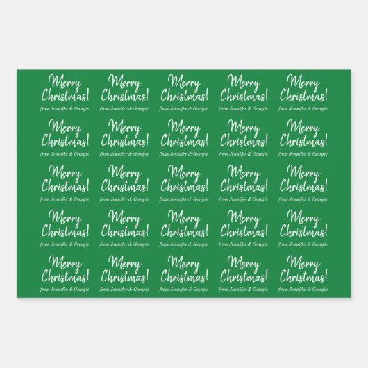 Einfache Handschrift Stil "Frohe Weihnachten!", Na Geschenkpapier Set (Vorderseite)