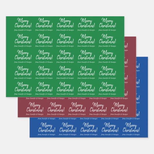 Einfache Handschrift Stil "Frohe Weihnachten!", Na Geschenkpapier Set (Set)