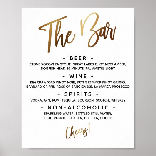 Einfache Handschrift Typografie "The Bar"-Zeichen Poster (Vorne)