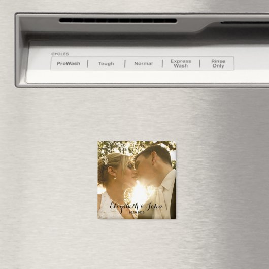 Einfache handschriftliche Hochzeit-Foto Magnet (In Situ (Geschirrspüler))