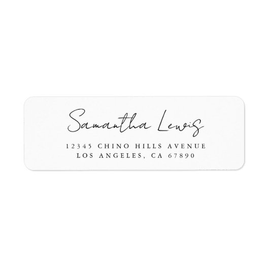 Einfache handschriftliche Skriptname-Rücksendeadre (Vorne)