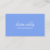 Einfache handschriftliche Typografie Periwinkle Bl Visitenkarte (Vorderseite)