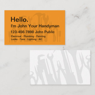 Einfache Handwerker-Tools Theme Visitenkarten Visitenkarte