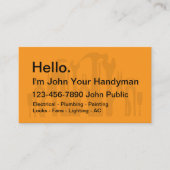 Einfache Handwerker-Tools Theme Visitenkarten Visitenkarte (Vorderseite)