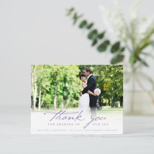 Einfache Handwrite Script Klasse Hochzeit Vielen D Postkarte (Stehend Vorderseite)