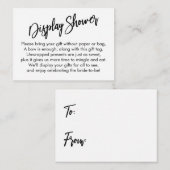 Einfache Handwriting-Display-Brautparty-Geschenkka Begleitkarte (Vorne/Hinten)