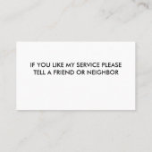 Einfache Handyman-Visitenkarte Visitenkarte (Rückseite)